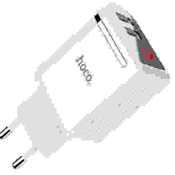 Переходник СЗУ на 2 USB C39A HOCO белый (гарантия 2 недели)