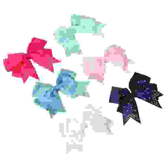 Заколка-зажим с декором, полиэстер, сплав, 5,5/11см, 6 цветов