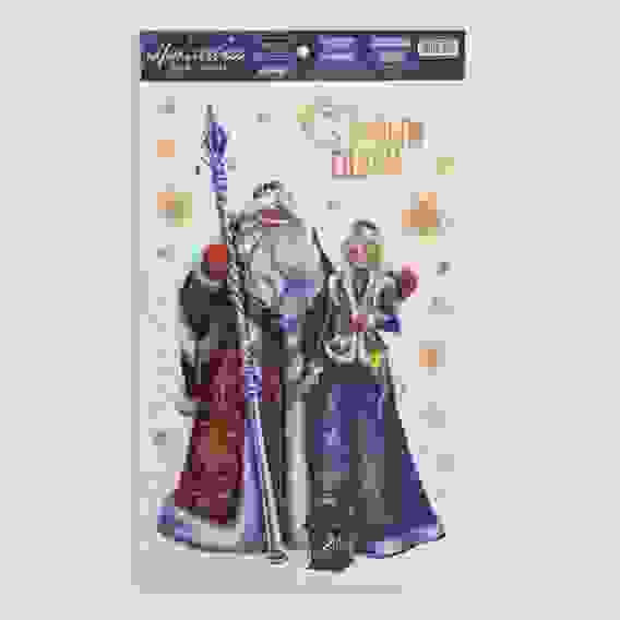 Виниловые наклейки на окна «Дед Мороз и Снегурочка», 20 × 34 см