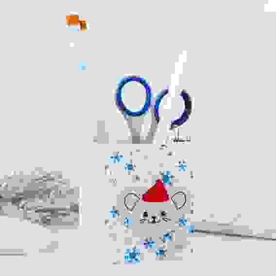 Органайзер для канцтоваров с прищепкой «Снежный мышонок», 7 х 8.5 х 6.5 см