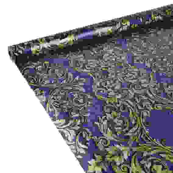 Самоклеющаяся пленка, 90см х 8м, ПВХ, синий вензель