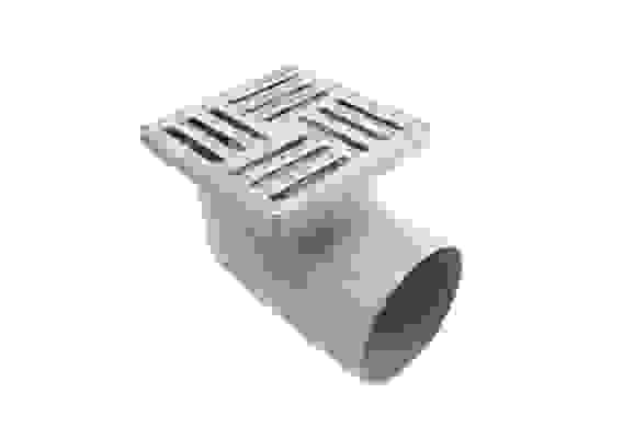 Трап с горизон. спуском, н/рег решетка 150х150 нерж АНИ пласт ТА1112