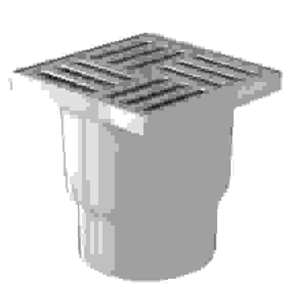 Трап с вертик. спуском, н/рег решетка 150х150 пласт. АНИ пласт TA1210