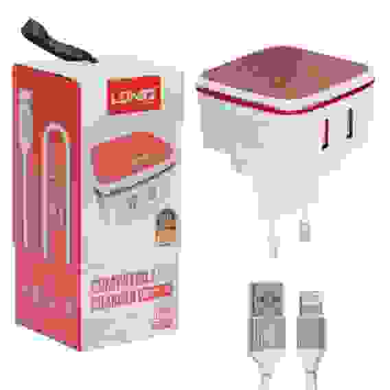 СЗУ Lightning на 2 USB 2.4A A2405Q LDNIO (гарантия 2 недели)