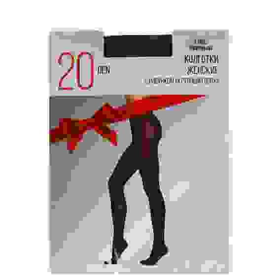 Колготки капроновые 20DEN с рисунком крупный горох, 86% полиамид, 14% эластан, р-р S/M, L/XL