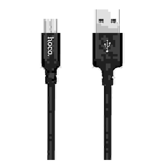 Кабель USB Micro USB X14 2M HOCO черный (гарантия 2 недели)