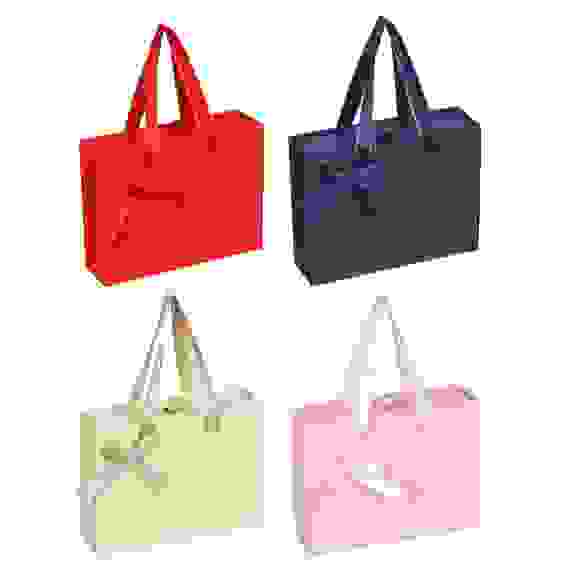 Коробка- пакет подарочная с бантом, 18х14х5,5 см, 4 цвета