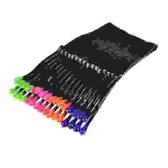 Набор невидимок для волос 16шт, 6см, металл, PVC, черные с цветными наконечниками