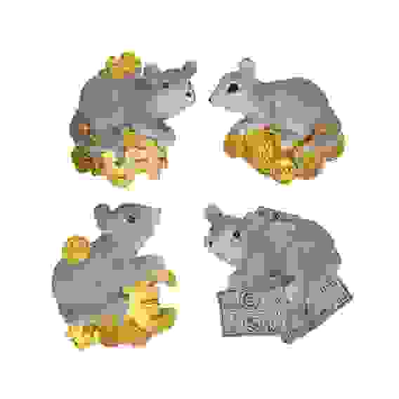 Магнит &quot;Мышка с деньгами&quot;, полистоун, 5х4см, 4 дизайна СНОУ БУМ