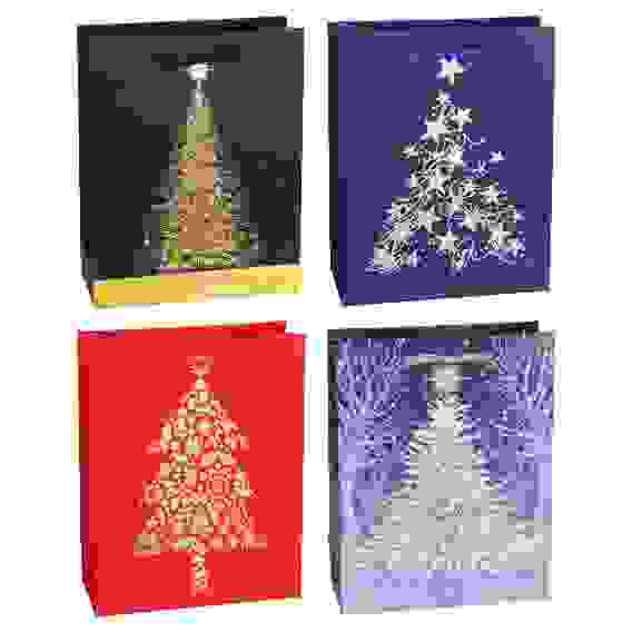 Пакет подарочный 23х18х8 см, бумага высокого качества с блеском, 4 дизайна, арт 26 СНОУ БУМ