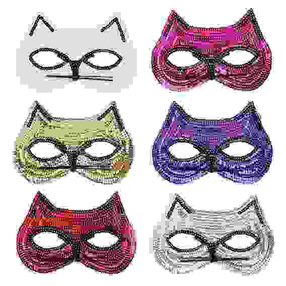 Маска карнавальная с пайетками, 18х12,5 см, полиэстер, 6 цветов СНОУ БУМ