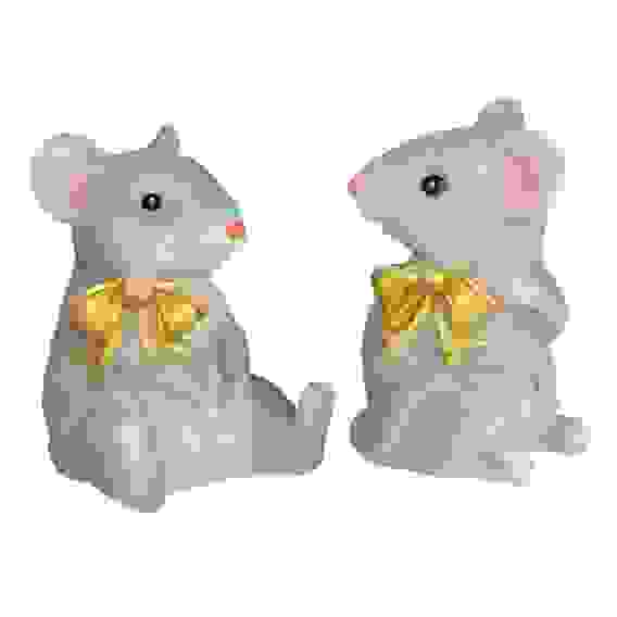 Sale! Сувенир в виде мышки с золотым бантиком, полистоун, 8х6,5х5,5 см, 2 дизайна СНОУ БУМ