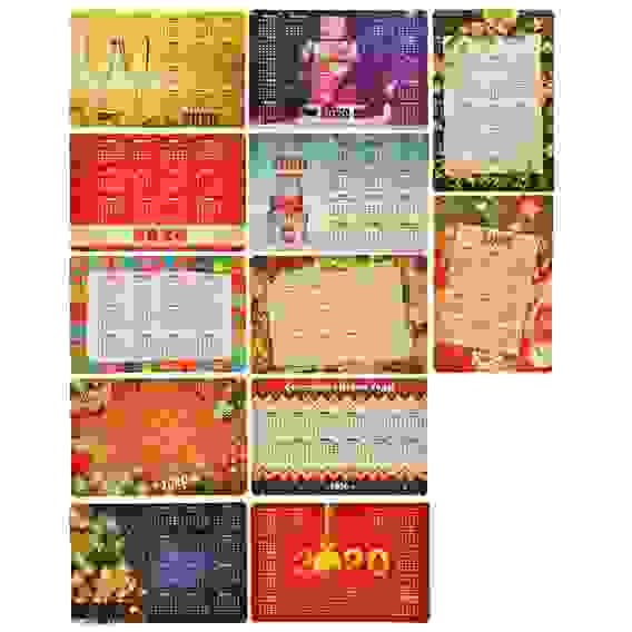 Календарь-магнит на холодильник \"Новогодний\", 15х10 см, бумага, винил, 12 дизайнов ГЦ СНОУ БУМ