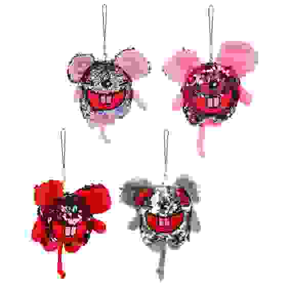 Сувенир мягкий подвеска с пайетками, полиэстер, 12 см, 4 цвета, арт 2209 СНОУ БУМ