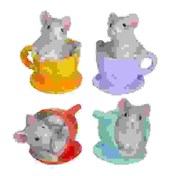 Сувенир в виде мышонка в чашке, полистоун, 5х4х3,5 см, 4 дизайна СНОУ БУМ