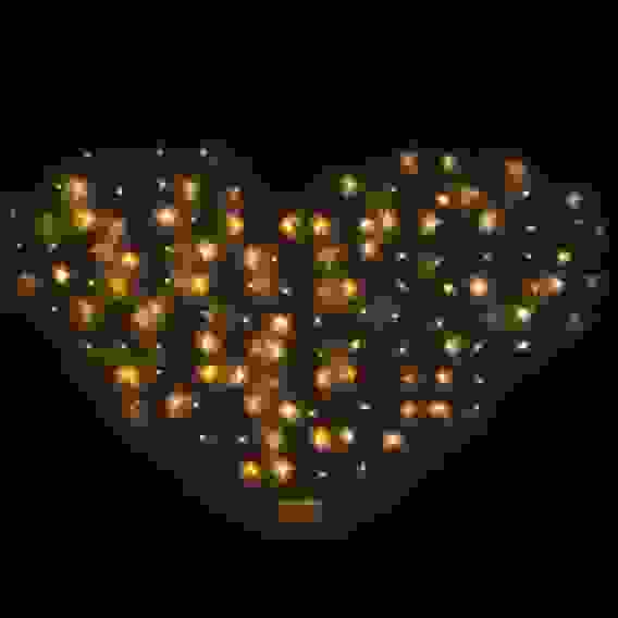 Гирлянда электр. бахрома-сердце 124LED, 2,5х1,5м,16 нитей, шампань,8реж, 220В СНОУ БУМ