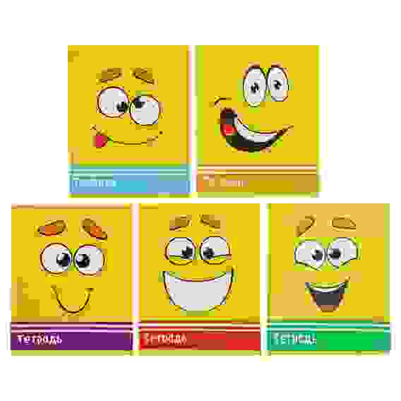 Тетрадь 48 листов клетка Calligrata \"Смайлики\", белизна 95%, картонная обложка, микс