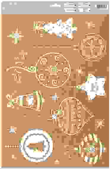 Наклейка для окон «Ёлочные игрушки» , 33 х 50,5 см