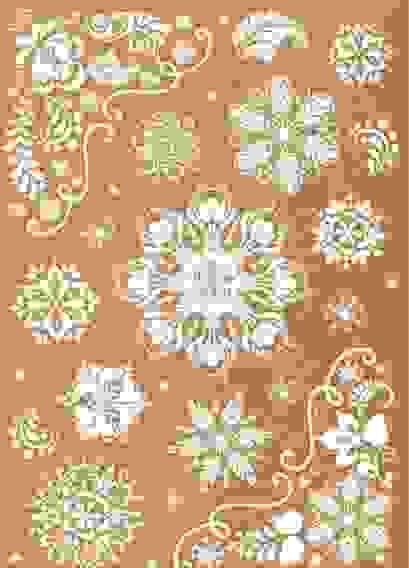 Наклейка для окон «Узорные снежинки» , 33 х 50,5 см