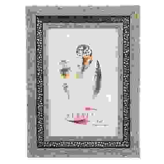 Фоторамка бежевая с коричневым, 10х15 см, МДФ, пластик