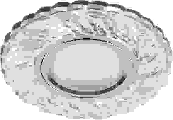 Светильник ИВО-50w G5.3 CD935 хром с прозрачным стеклом 4000К со светодиодной подсветкой CD935