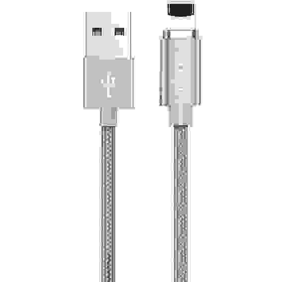Кабель USB Lightning U40A магнитный 1M HOCO серый (гарантия 2 недели)