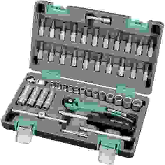 Набор инструментов,1/4 Cr-V S2 47 предм.,усилен кейс, STELS