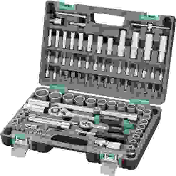 Набор инструментов,1/2 .1/4 Crv, пластиковый кейс 94 предм.//STELS