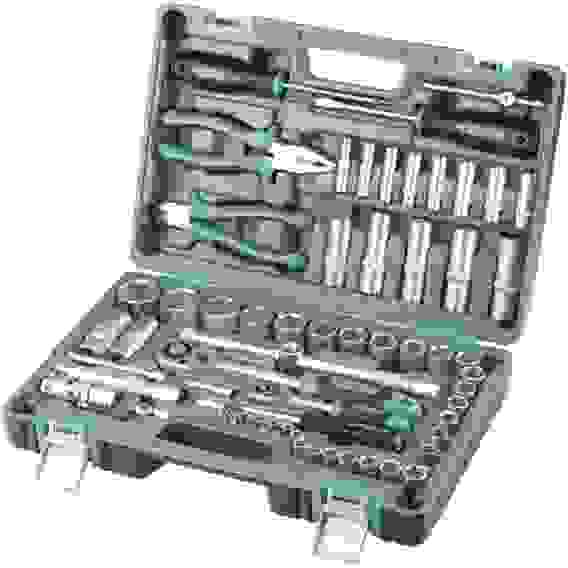 Набор инструментов,1/2 .1/4 Crv, пластиковый кейс 69 предм.//STELS