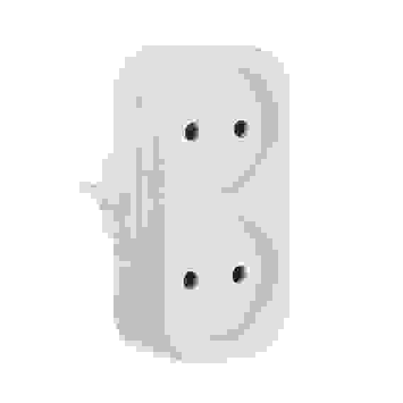 Разветвитель 2 гнезда, евро, без заземления, 10-16А, 250V, белый, медь FORZA