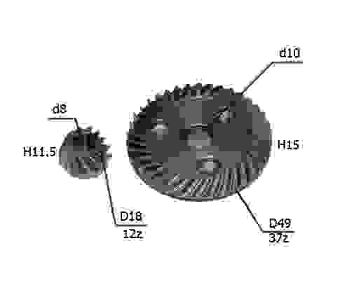 Шестерни конические (редукторная пара) FERM 125 (СС 51)