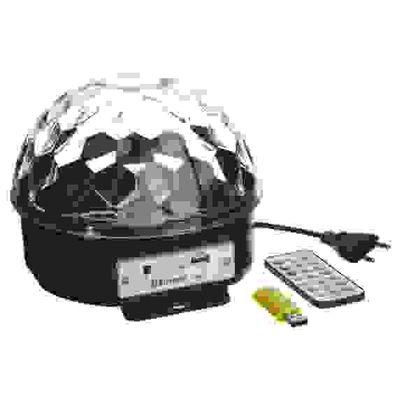 Калейдоскоп музыка 6Led RGBYW0 7в1 SD+USB+BT 220В пластик 16,5х16,5см Сноу Бум