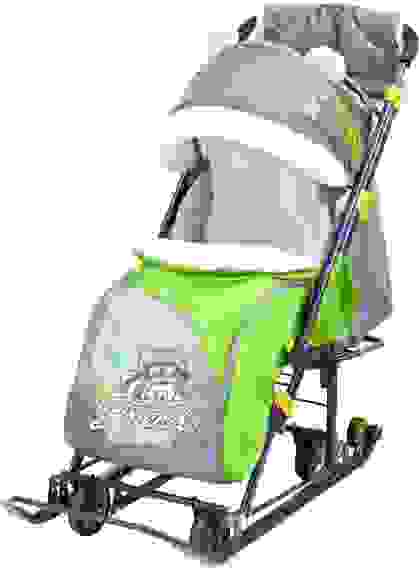 Коляска комбинированная \"Ника детям 7-6 (НД7-6/11 с енотом зеленый/серый)