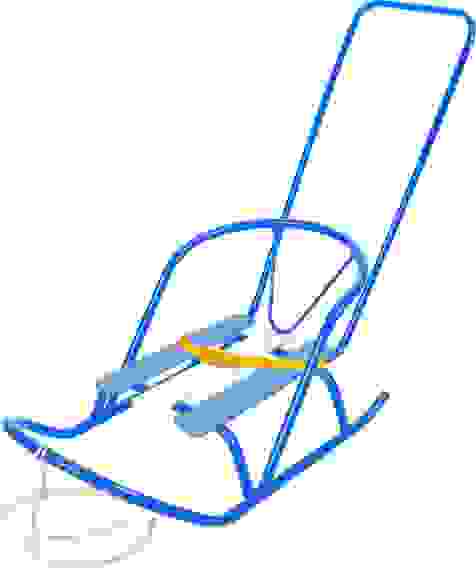 Санки кукольные с толкателем (СКУ2/Г голубой)