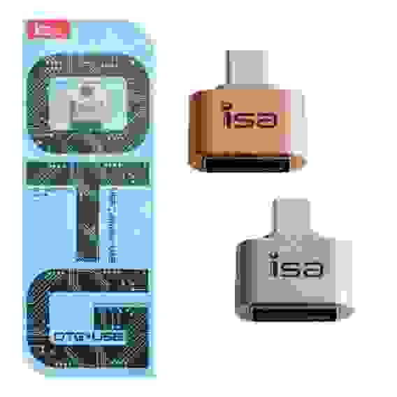 Переходник OTG USB 2.0 на Micro USB алюминий серебро ISA (гарантия 2 недели)