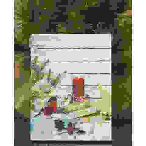 Картина светодиодная "Снегирь и свеча", размер: 15х20 см. 1 лампа.на бат. (BD48795)