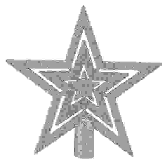 Верхушка елочная "Звезда" тройная 19 см. (87) (серебро, OSZAF-17F866)