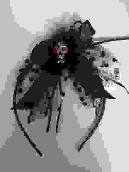 Ободок Бант с черепом и вуалью арт. CHQ1403A