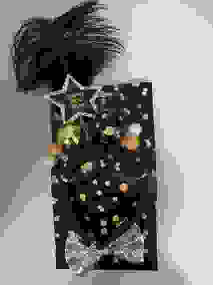 Набор аксесс.&quot;Новогодний шик&quot;: рожки и бабочка E8152 цв.серебро