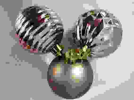 Набор елочных шаров на связке, 3 шт., d 6 см. Цвет: кофейный. (AR/18L601A+19L/RU)