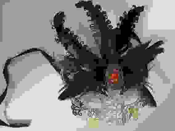 Маска с перьями Коломбина 20х17 WD2