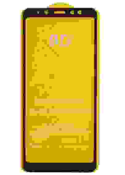 Защитное стекло Samsung A8 Plus (2018) с рамкой 9H Full Glue без упаковки