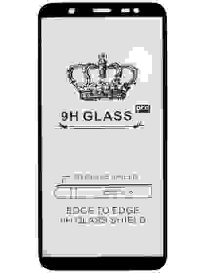 Защитное стекло Samsung J8 (2018) с рамкой 9H Full Glue без упаковки