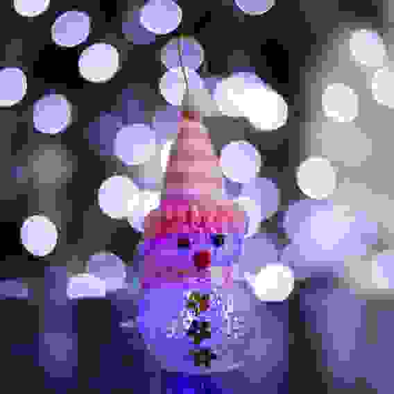 Игрушка световая "Снеговик" (батарейки в комплекте) 5х13 см, 1 LED, СИНИЙ 603008