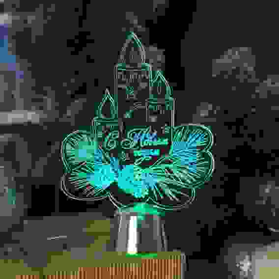 Подставка световая "Свечки", 14.5х10.5 см, 1 LED, батарейки в комплекте, RGB 2446496