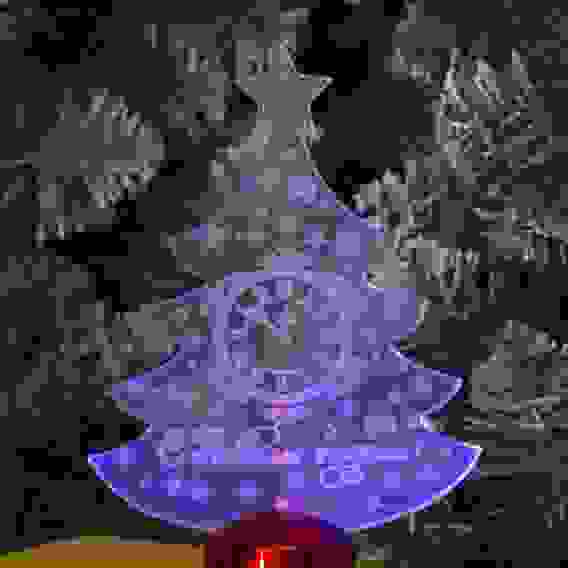 Подставка световая \"Елочка с часами\", 14х9.5 см, 1 LED, батарейки в комплекте, RGB микс 2446492