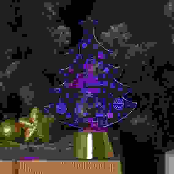 Подставка световая &quot;Елочка с подарками&quot;, 14х9.5 см, 1 LED, батарейки в комплекте, RGB 2446491