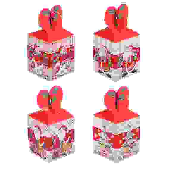 Коробка подарочная бумажная, 8,5х8,5х18 см, 4 дизайна, арт 1