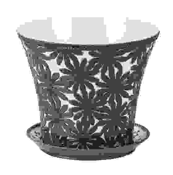 Кашпо \"Скарлетт\" 2л (сл.кость-коричневый) (уп.24)