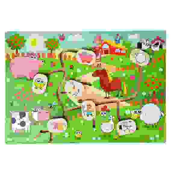 Лабиринт "На ферме", 7 элементов, дерево, 28x19,5см, МАСТЕР ИГРУШЕК